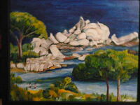 Costa Smeralda Sardinien 2012 &Ouml;l auf Leinwand 40 x 30 cm